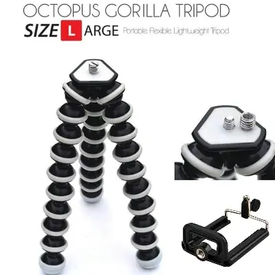 Picture of Gorilla Octopus Camera Tripod With Phone Holder Black