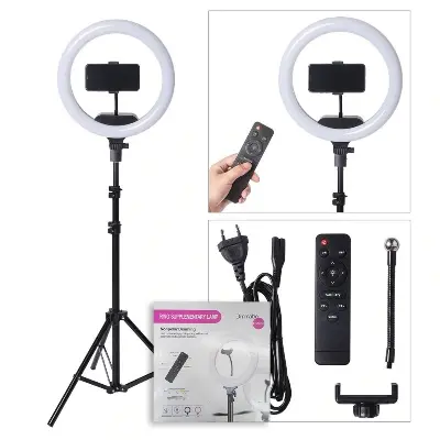 Picture of 14'' Remote control Dimmable Ring Light Live Broadcasting, photography, Self-portrait with Light Stand for Smartphone Black