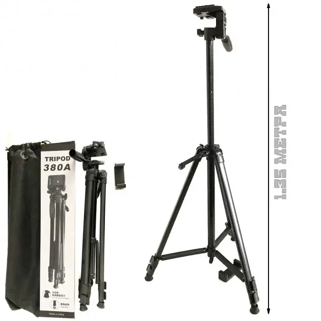 Picture of Tripod 380A For phone Camera Stand with phone holder Black