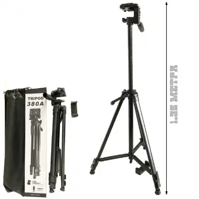 Picture of Tripod 380A For phone Camera Stand with phone holder Black