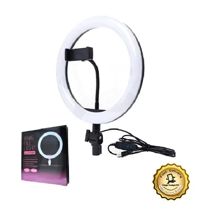Picture of 10'' LED Selfie Ring Light YouTube Video Live Makeup Lamp Photo Studio Light With Phone Holder USB Black