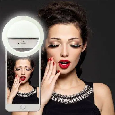 Picture of Selfie Ring Light Rechargeable Portable Mini LED Light Black