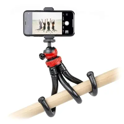Picture of Portable Flexible and Universal Mobile Phone, Digital Single Lens Reflex Camera and Gopro Flexible Octopus Tripod 