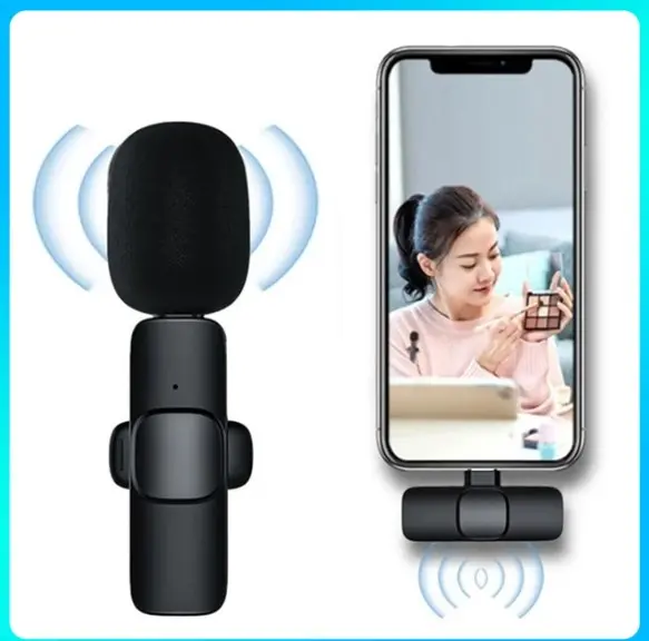 Picture of K8 Type-C Wireless Microphone for YouTube Facebook Live Stream Black