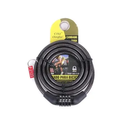 Picture of 4 Digital Combination Password Bicycle Bike Cable Chain Lock - Black