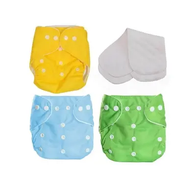 Picture of Washable Reusable Cloth Baby Diapers With 2 pad 3 Layer (Size 0-25kg baby)