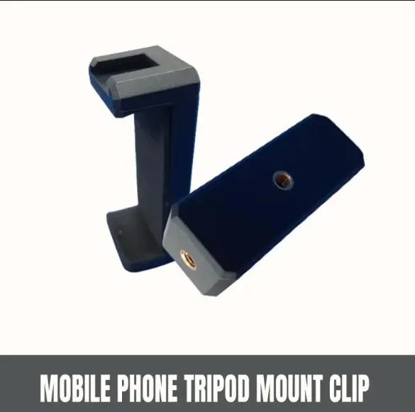 Picture of Adjustable Phone Holder Vlog Phone Clip with 1/4 Inch Screw Holes Extending for 5.6-8.3cm With Smart phone for Tripod LED Light Microphone Black