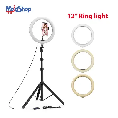 Picture of 12" Ring Light with 7Fit Stand & Phone Holder for Live Stream/Makeup for YouTube Video/Photography Black