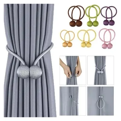 Picture of 2 Pcs Set Magnetic Pearl Ball Curtain Hook Holder Tiebacks Accesorios Cortinas Holdbacks