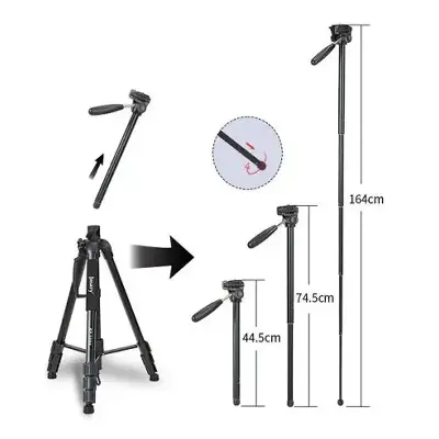 Picture of Jmary KP-2294 Upgrade Multifunctional professional Tripod Black