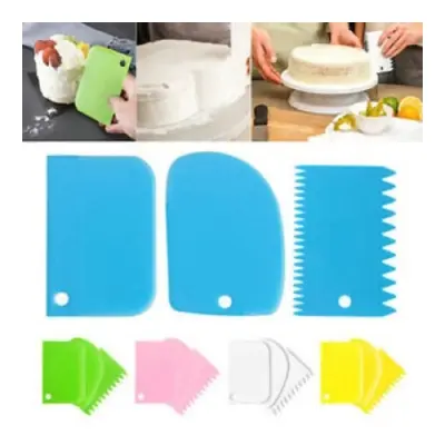 Picture of 3pcs/Set Cake Scraper Icing Smoother Cake Edge Side Decorating Tools Scraper Pastry Butter Dough