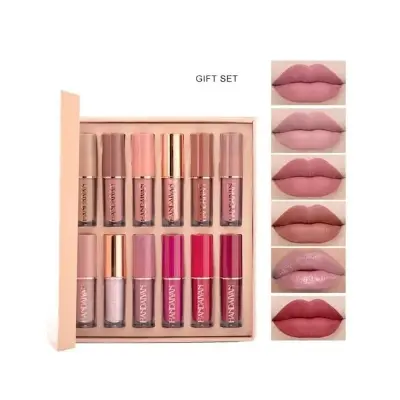 Picture of HANDAIYAN 12 Colors 2.5ml Lip Gloss Liquid Lipstick Makeup Matte Lip Gloss Waterproof Long Lasting Moisturizing Lip Stick 12 Colors Lip New