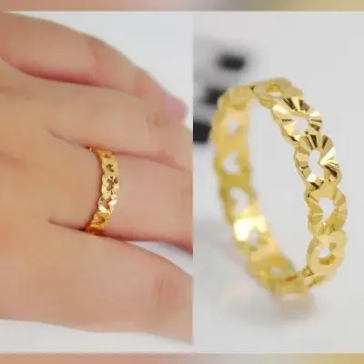 Picture of Golden Color Notched Finger Ring For Women - Finger Ring 2pcs