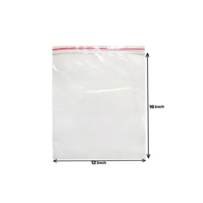 Picture of Resealable 12"X16” Pack of 25 pcs Clear Plastic Reclosable Zipper Poly Bags with Resealable Lock Seal Zipper Plastic Storage Packet for Food Freezing Jewelry Clothes Docs Candy Cookies Snacks Vitamins Books Seeds