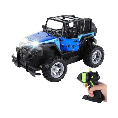 Picture of RC Truck Jeep, 4WD Off-Road Remote Control Car SUV with Light Metal Racing Vehicle Toy Car with Spring SuspensionDoor OpenStorage Case for Kids Boys
