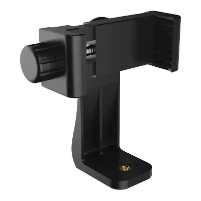Picture of Tripod Mount Phone Clip Vertical Bracket 360 Degree Rotating Tripod Black