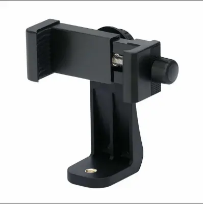 Picture of Tripod Mount Phone Clip Vertical Bracket 360 Degree Rotating Tripod Black
