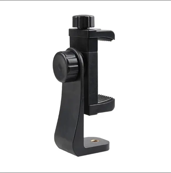 Picture of Tripod Mount Phone Clip Vertical Bracket 360 Degree Rotating Tripod Black