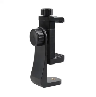 Picture of Tripod Mount Phone Clip Vertical Bracket 360 Degree Rotating Tripod Black