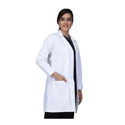 Picture of Female Medical Apron With Torre Fabric/Female Doctor Apron/Lab White Apron/Student Medical Apron/Torre Fabric White Apron