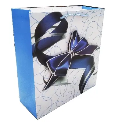 Picture of Gift Shopping Bags 3D Flower, Large size- Glossy Paper Shopping Bag With Handle Gold