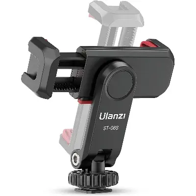 Picture of Ulanzi ST-06S Vertical Shooting Phone Mount Holder Tripod Mount DSLR Camera Mount Clamp Smartphone Vlog Mount Holder Black