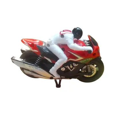 Picture of Bunie Realistic Motorcycle Toy with Bike Rider Pack of 1 Random Color