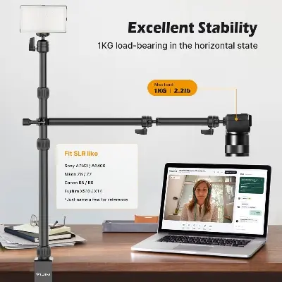 Picture of VIJIM LS11 Camera Mount Desk Stand with Auxiliary Holding Arm Black