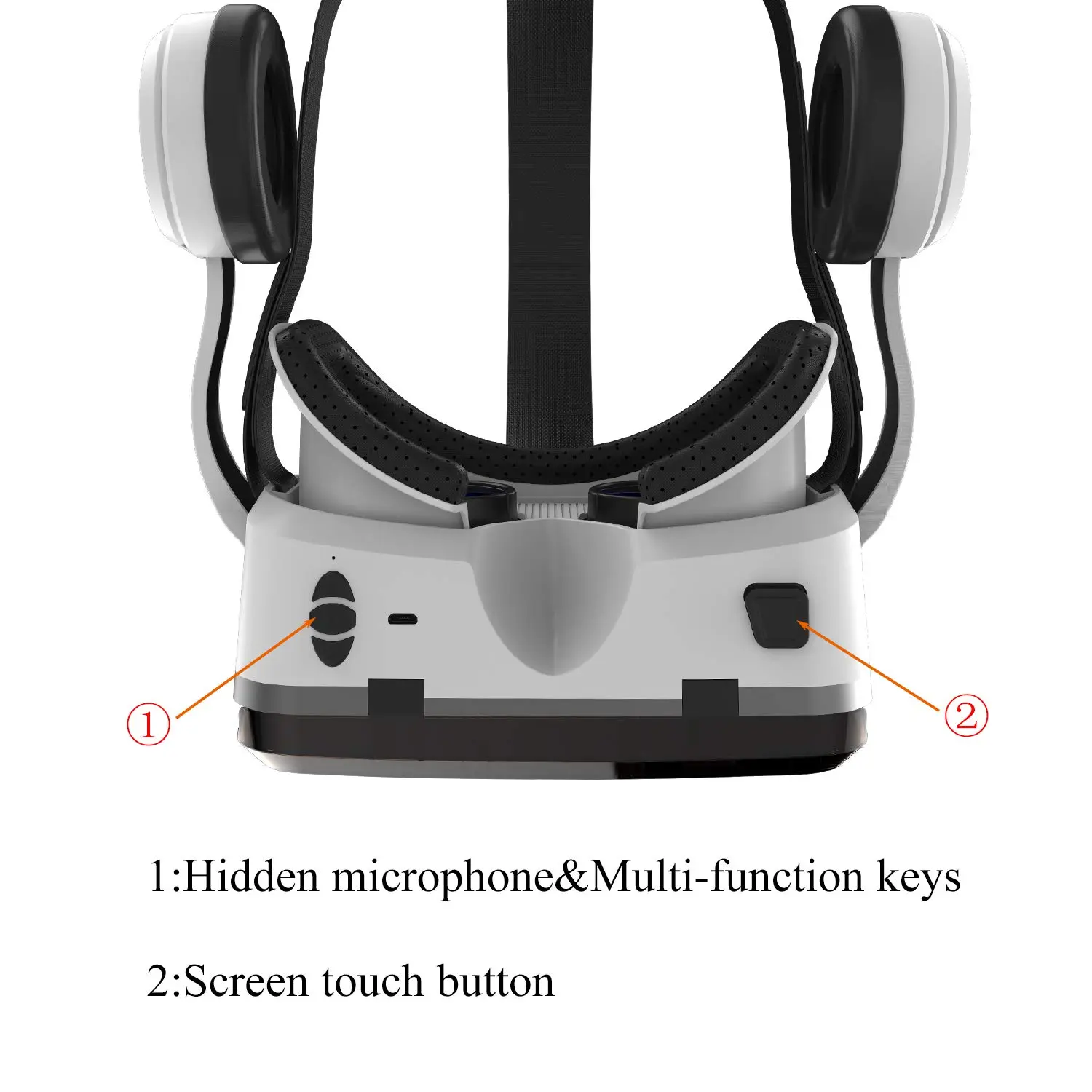 Picture of VR SHINECON SC-G04BS Bluetooth Headset Compatible with iPhone & Android Phone Virtual Reality White