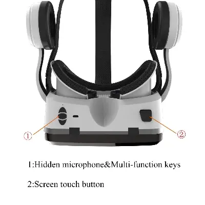 Picture of VR SHINECON SC-G04BS Bluetooth Headset Compatible with iPhone & Android Phone Virtual Reality White