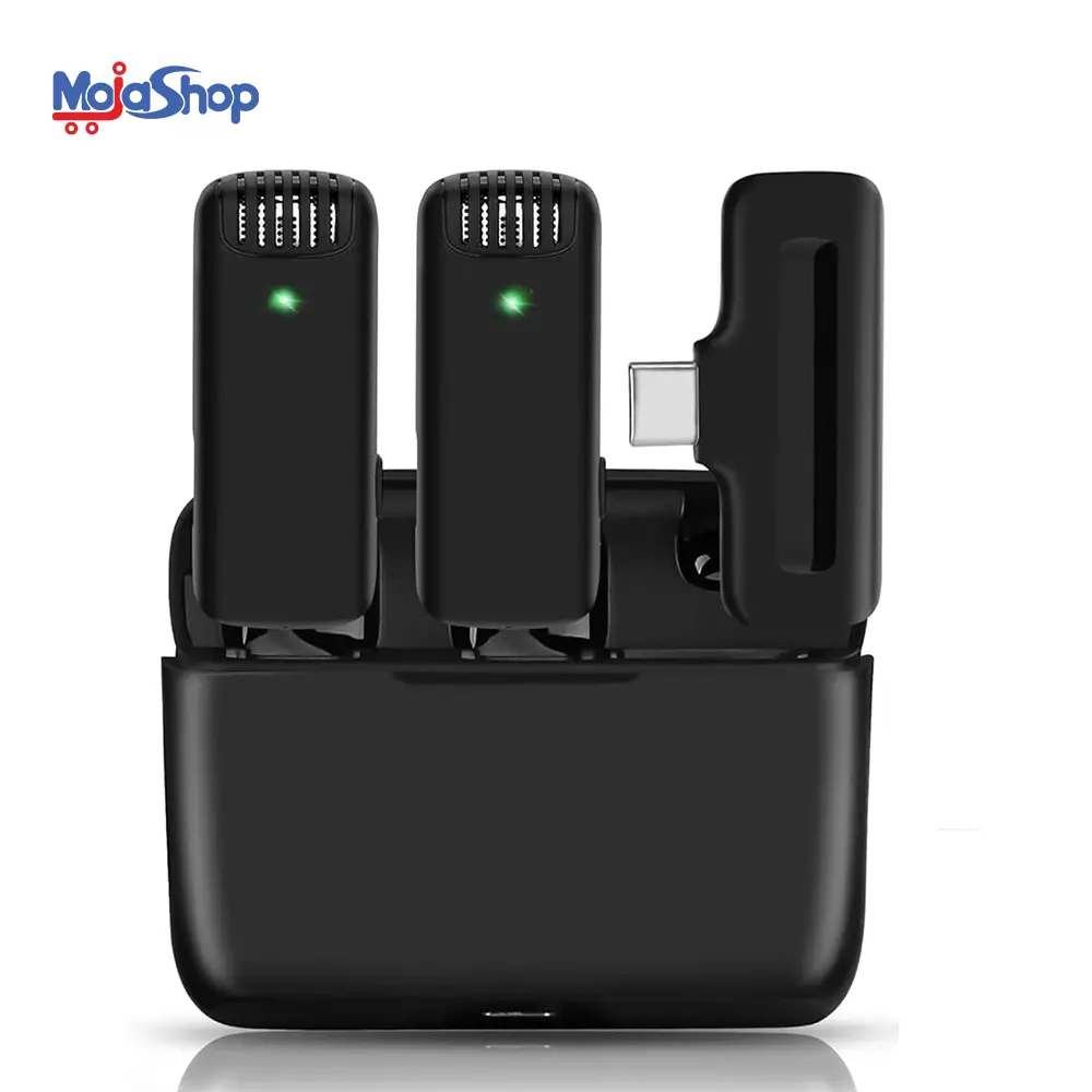 Picture of J13 Dual Wireless Lavalier Noise Reduction Microphone with Charging Case Clip Mic for Type-C Black