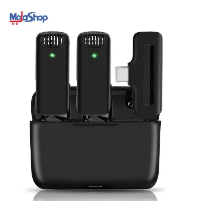 Picture of J13 Dual Wireless Lavalier Noise Reduction Microphone with Charging Case Clip Mic for Type-C Black