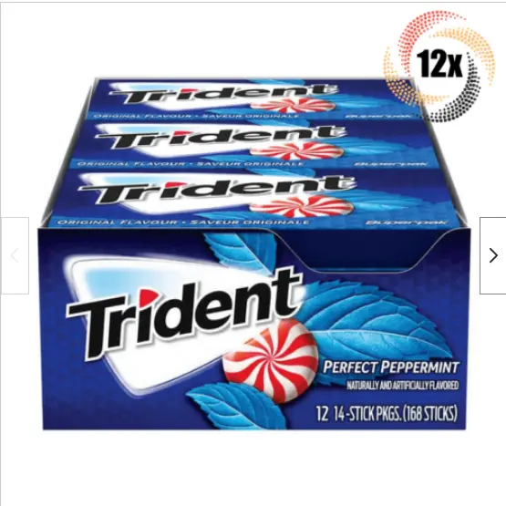 Picture of Trident Perfect Peppermint Sugar Free Gum, 12 Packs