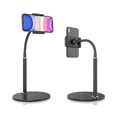 Picture of Mobile Phone Stand Adjustable, 360° Flexible Gooseneck Mobile Phone Stand Universal Table Stand Black
