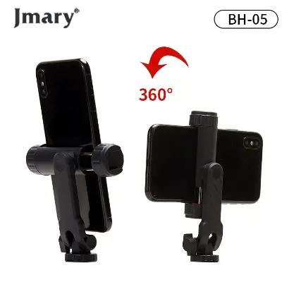 Picture of Jmary BH-05 Multi-Functional Dual Cold Shoe Smartphone Holder Tripods Mount Black