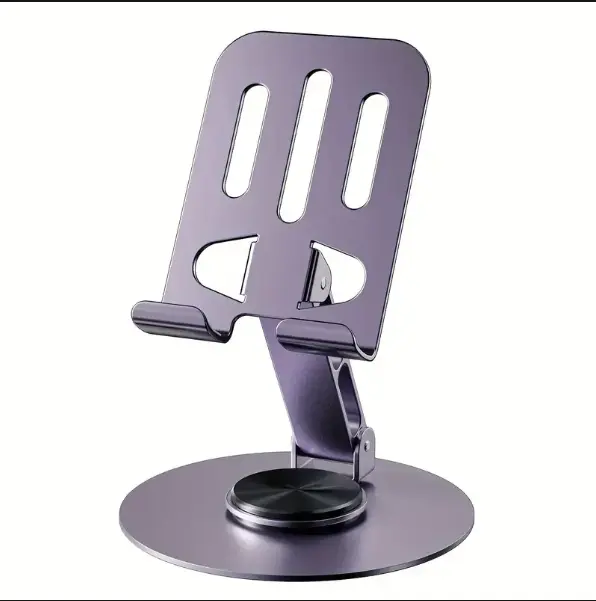Picture of Multifunctional Foldable Metal Mobile Phone Holder Adjustable Phone Stand Purple