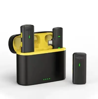 Picture of K10 Wireless Lavalier Microphone Mini Portable Noise Reduction Audio Video Recording With Charging Case For Type-C Black