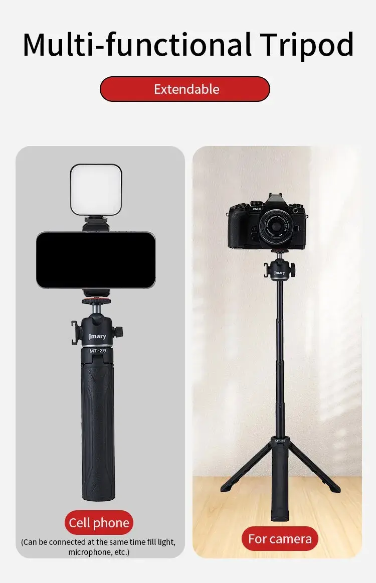 Picture of Jmary MT-29 Portable Vlogging Mini Tripod for Smart phone Black