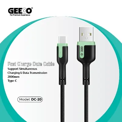Picture of GEEOO Type-C Fast Charging Data Cable 2M Black