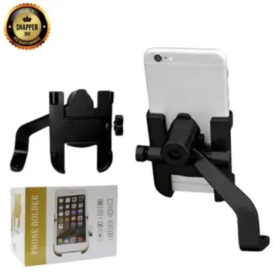 Picture of Mirror Motorcycle Mobile Phone Bracket Mountain Bike Aluminum Aloe Mobile Phone Holder Easy to Use and Maintain Black