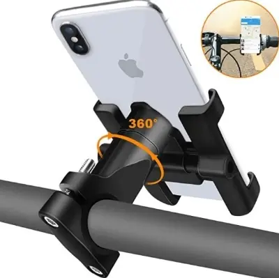 Picture of Metal Bike Mobile Holder For mobile phone bracket motorcycle bicycle takeaway rider Black