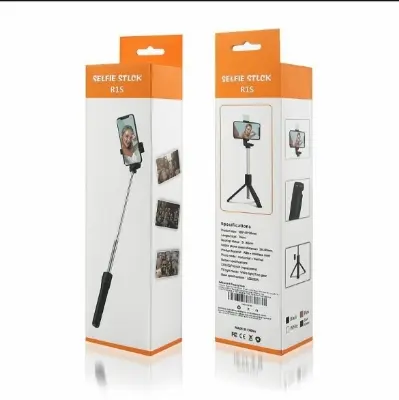 Picture of R1s Adjustable 4 in 1 Multifunctional Monopod Selfie Stick & Tripod with Selfie Light & Wireless Bluetooth Remote Control Black