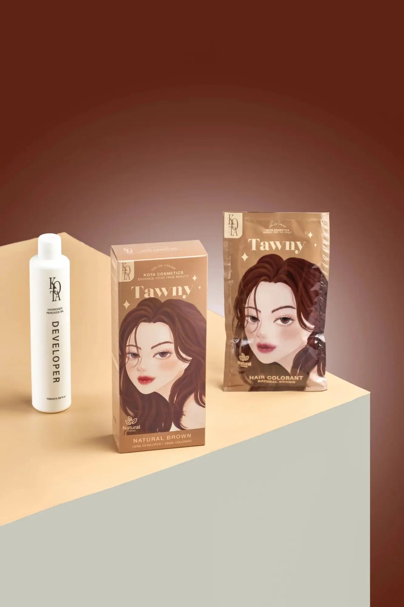 Picture of Kota Color Cream Hair Color (Natural Brown) - Brown