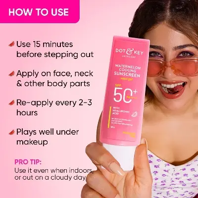 Picture of Dot & Key Watermelon Hyaluronic Cooling Sunscreen SPF 50+++ 80 gm - Pink