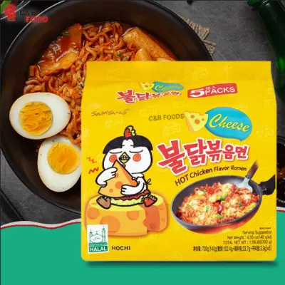 Picture of Cheese Hot Chicken Flavor Noodles  Family Pack 700gm Korean