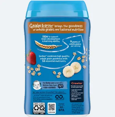 Picture of Gerber Lil Bits Baby's Oatmeal Banana Strawberry Cereal (227g) uk