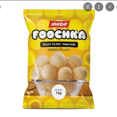 Picture of Extruded Unfried Snack Pellets PINKOO Oval Shaped 1kg, Ready to Fry Panipuri