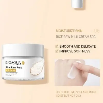 Picture of Bioaqua Rice Raw Pulp Rice Extracted Hydrating & Moisturizing Face Cream- 50g