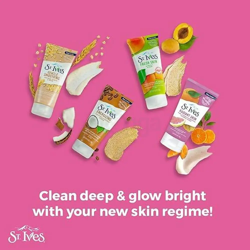 Picture of Face Scrubs - St. Ives Radiant Skin Face Scrub For Dull Skin Pink Lemon and Mandarin Orange With 100 percent Natural Exfoliates - 170ml - Multicolor