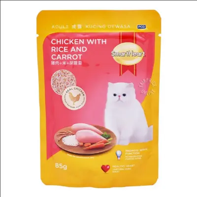 Picture of Smart Heart Cat Food Pouch Chicken with Rice and Carrot 85gm - 85